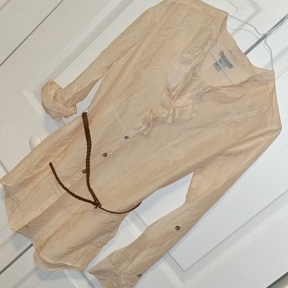 Women's button down v neck shirt